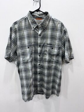 Field & Stream Men’s XL Plaid Vented Fishing Shirt Short Sleeve Outdoor